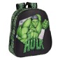 Sac à dos Safta Hulk 3D - Dragonne - Porte-bouteille latéral - 27 x 33 x 10 cm - Noir/Vert