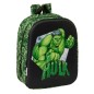 Sac à dos de maternelle Safta Hulk 3D - Dragonne - Compartiment principal zippé - 22 x 27 x 10 cm - Noir/Vert