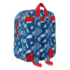 Sac à dos maternelle Safta Spidey 3D - Dragonne - Compartiment principal zippé - 22 x 27 x 10 cm - Bleu