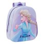 Sac à dos Safta Frozen 3D - Poignée - Porte-bouteille latéral - 27 x 33 x 10 cm - Lavande