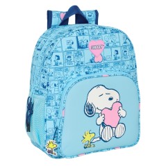 ✅ Sac à dos enfant Safta Snoopy Love - Adaptable à la valise à roulettes - Dragonne - 32 x 38 x 12 cm - Bleu en stock