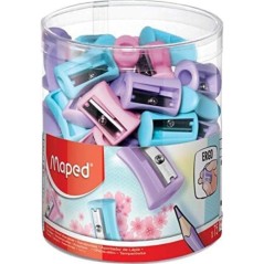 ✅ LOT de 75 Taille-crayon en plastique Maped Vivo Pastel à 1 trou - Lame en acier tranchante et durable - Coule en stock