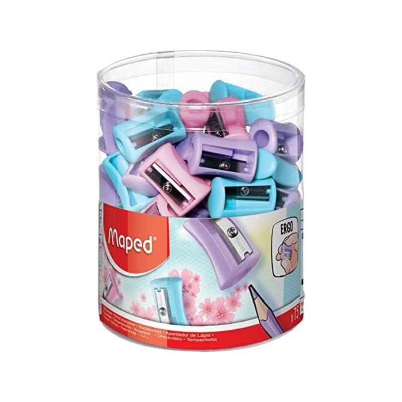 Taille-crayon Maped Vivo Pastel 1 trou - Lot de 75 - Couleurs pastel