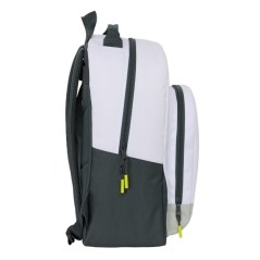 Sac à dos d'école Safta Real Madrid Domicile 25/26 - Adaptable à la voiture - Poignée - 32 x 42 x 15 cm - Blanc