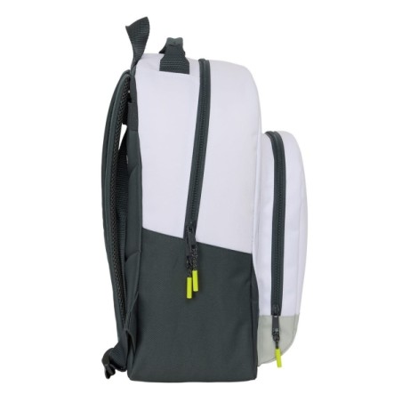 Sac à dos d'école Safta Real Madrid Domicile 25/26 - Adaptable à la voiture - Poignée - 32 x 42 x 15 cm - Blanc