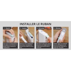 Installation du ruban pour imprimante portable noire