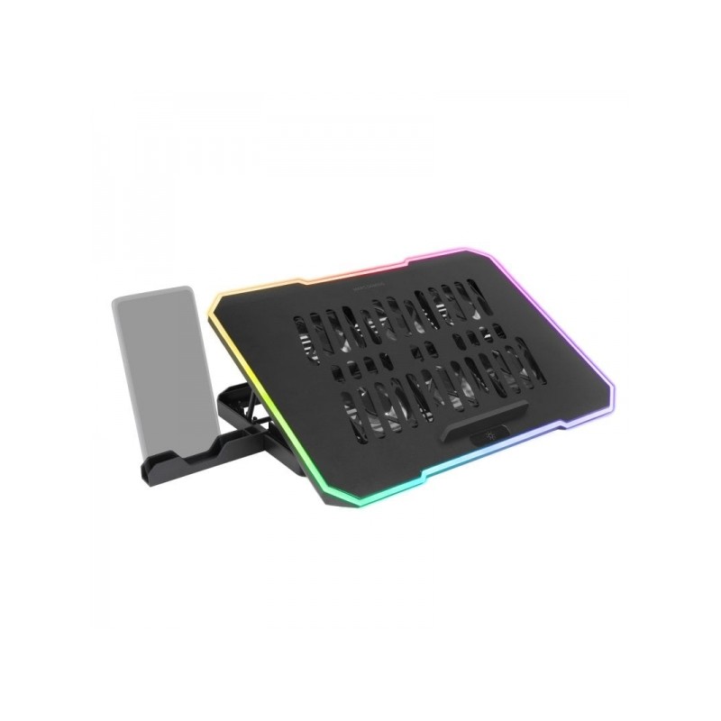 Base de Refroidissement Mars Gaming MNBC7 - 6 Ventilateurs Contrôlables - Hauteur Ajustable - Support Mobile Intégré - 2 Ports