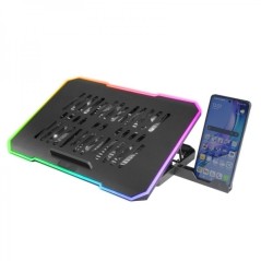 Base de Refroidissement Mars Gaming MNBC7 - 6 Ventilateurs Contrôlables - Hauteur Ajustable - Support Mobile Intégré - 2 Ports