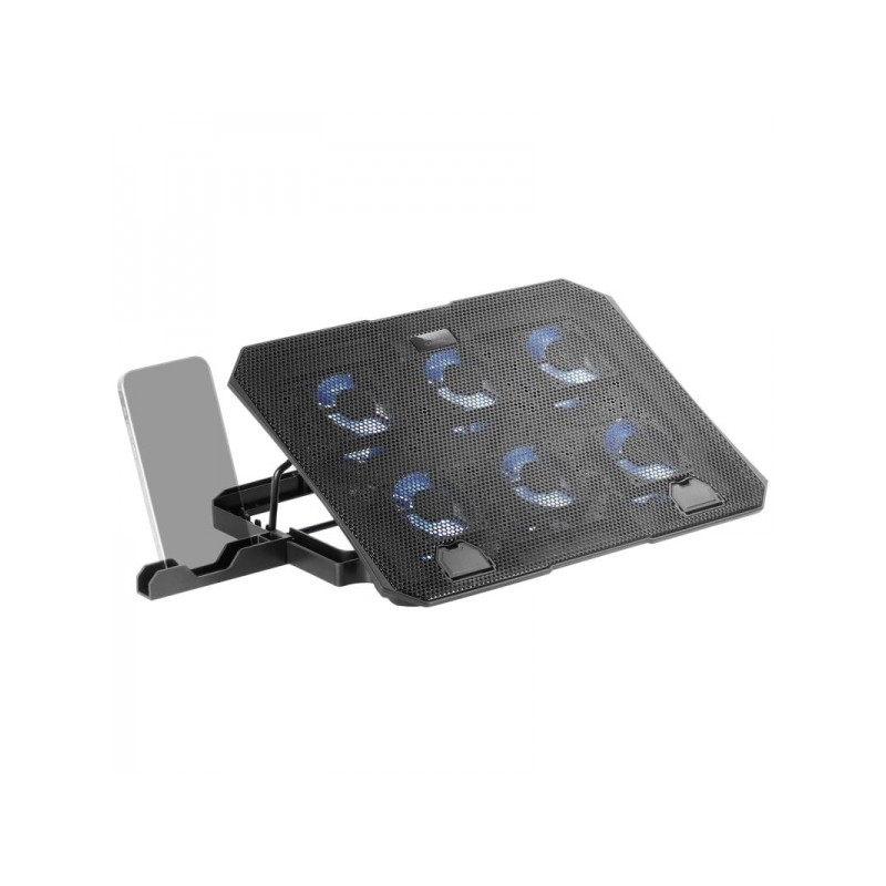 Base de Refroidissement Mars Gaming MNBC23 - 6 Ventilateurs LED Bleues - Support Ajustable - Structure Résistante - Support