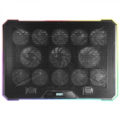 Base de Refroidissement Mars Gaming MNBC13 - 13 Ventilateurs Ultra-silencieux - Eclairage RGB Personnalisable - Écran LCD - 2