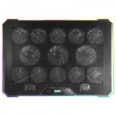 Base de Refroidissement Mars Gaming MNBC13 - 13 Ventilateurs Ultra-silencieux - Eclairage RGB Personnalisable - Écran LCD - 2