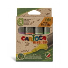 ✅ Carioca Eco Family Pack de 4 surligneurs - Couleurs vives - Encre à base d'eau - Pointe biseautée 5 mm - Dif en stock
