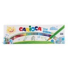 ✅ Carioca Tita Paquet de 50 Crayons en Résine - Corps Hexagonal - Couleurs Vives et Lavables - Écriture Douce en stock