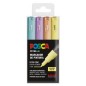 Posca PC1M/4C Etui de 4 Marqueurs Peinture - Pointe Conique Polyester 0,7 mm - Encre à Base d'Eau - Non Permanent - Résistant à