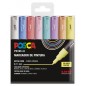 Posca PC1M/8C Etui de 8 Marqueurs Peinture - Pointe Conique 0,7 mm - Encre à Base d'Eau - Non Permanent - Résistant à la