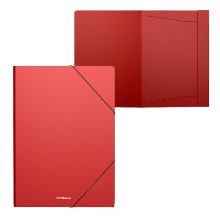 Lot de 4 chemises à rabat Erichkrause Matt Classic - A4, rouge, résist