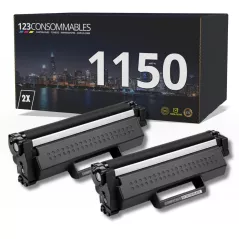 Pack 2 toners compatible Brother TN1150 noir