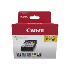 ✅ Pack de 5 cartouches d'encre d'origine Canon PGI580/CLI581 - 2078C007 couleur pack en stock