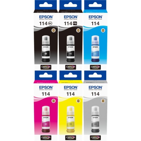 ✅ Epson 114 Multipack Noir(e) / Noir (photo) / Cyan / Magenta / Jaune / Gris en stock