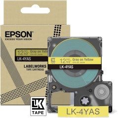 ✅ Epson ruban LK-4YAS gris sur jaune 12 mm en stock