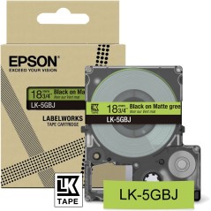 ✅ Epson Ruban LK-5GBJ Noir sur Vert 18 mm couleur Noir/vert en stock