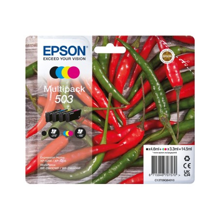 ✅ Epson 503 Lot de 4 cartouches d'encre d'origine - C13T09Q64010 couleur pack en stock