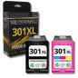 Pack 123CONSOMMABLES compatible HP 301 XL noir et couleur