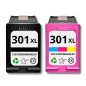 Pack 123CONSOMMABLES compatible HP 301 XL noir et couleur