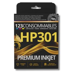 Pack 123CONSOMMABLES compatible HP 301 XL noir et couleur haute capaci
