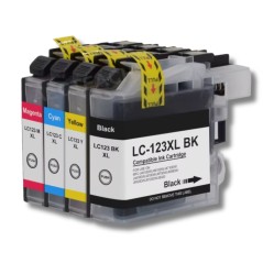 Pack 123CONSOMMABLES compatible BROTHER LC-123 4 cartouches