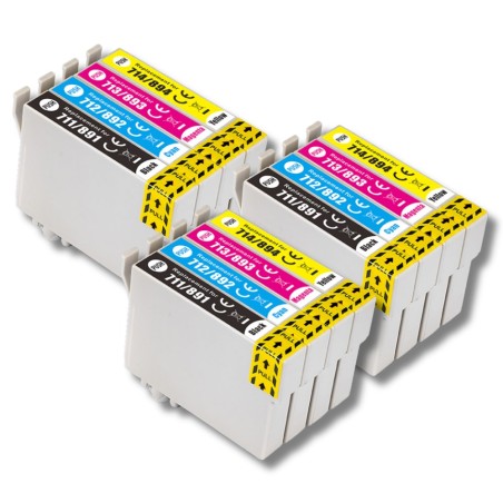 Pack 123CONSOMMABLES compatible EPSON T0715XL - 12 cartouches