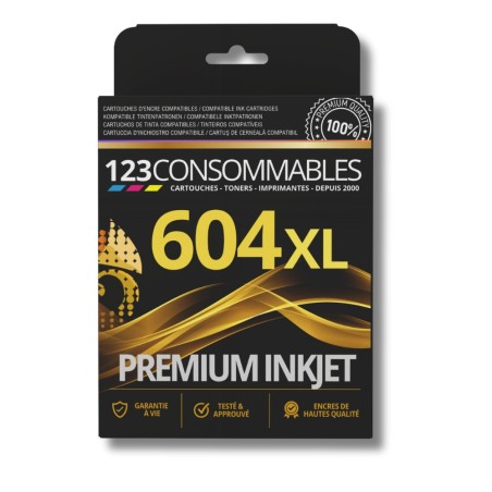 Pack 123CONSOMMABLES compatible EPSON 604XL, 4 cartouches