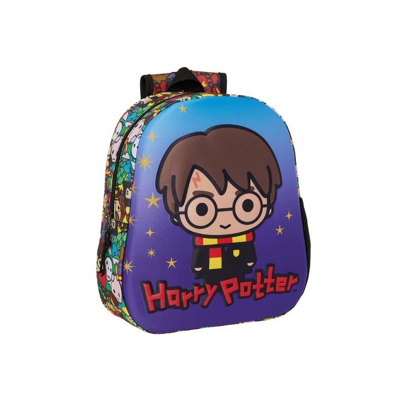 Sac à dos 3D Safta Harry Potter - Poignée - Porte-bouteille latéral - 27 x 33 x 10 cm - Bleu