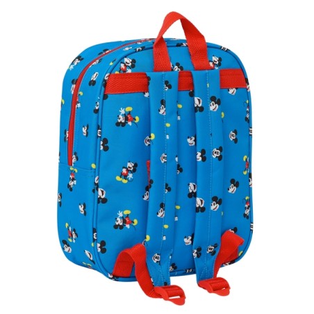 Sac à dos maternelle Safta Mickey Mouse 3D - Poignée - Compartiment principal avec fermeture éclair - 22 x 27 x 10 cm - Bleu