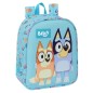 Sac à dos de garderie Safta Bluey - Adaptable au chariot - Dragonne - 22 x 27 x 10 cm - Bleu clair