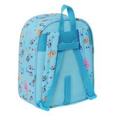 Sac à dos de garderie Safta Bluey - Adaptable au chariot - Dragonne - 22 x 27 x 10 cm - Bleu clair