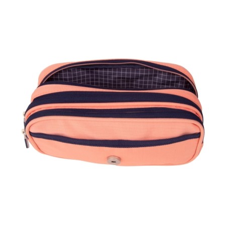 Trousse à crayons grande capacité Milan Collection 430 - 3 poches zippées et une petite poche avant - Rose