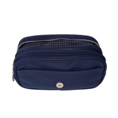 Trousse à crayons grande capacité Milan Collection 430 - 3 poches zippées et une petite poche avant - Bleu