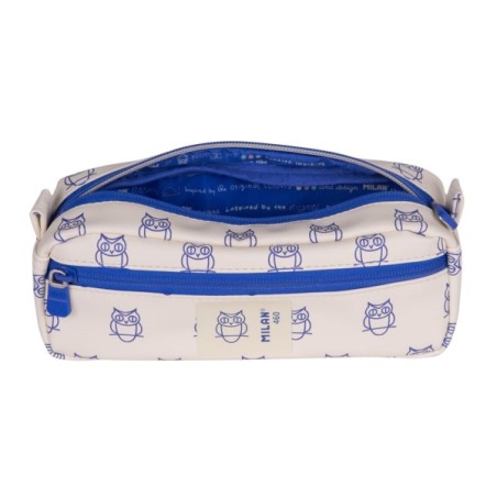 Trousse rectangulaire Milan Collection 460 - 2 compartiments zippés - Beige/Bleu