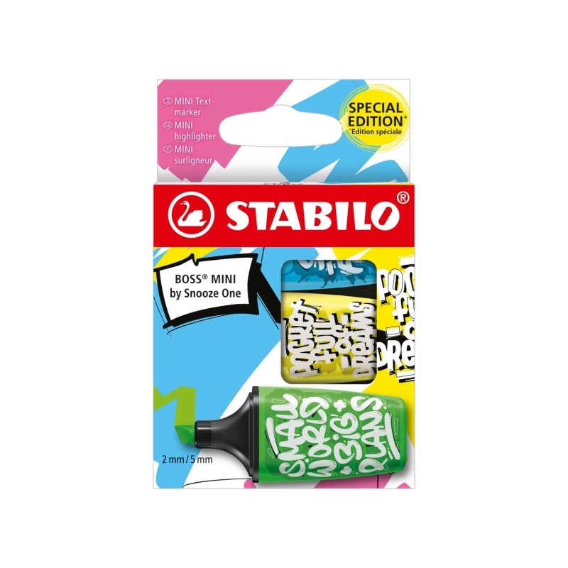 Mini marqueurs fluorescents Stabilo Boss 2-5 mm x3