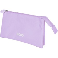 ✅ Trousse triple Dohe Serenity - Fermeture à double glissière avec tirette en caoutchouc - Violet couleur Mora en stock