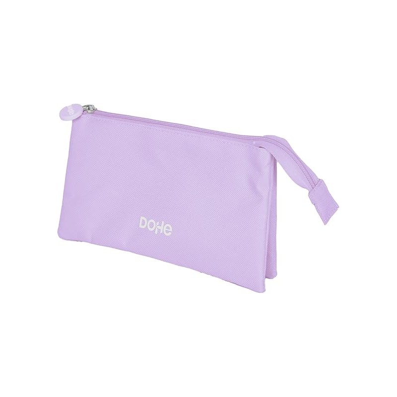 Trousse triple Dohe Serenity - Fermeture à double glissière avec tirette en caoutchouc - Violet