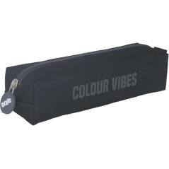 ✅ Trousse carrée Dohe Colour Vibes - Fermeture éclair avec tirette en caoutchouc - Noir couleur Noir en stock