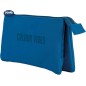 Trousse triple Dohe Colour Vibes - Fermeture à double glissière avec tirette en caoutchouc - Bleu