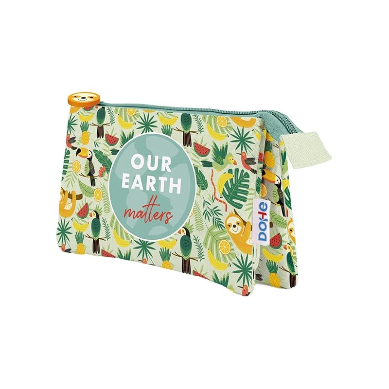 Trousse triple Dohe WWF Tropic - Fermeture à double glissière avec tirette en caoutchouc