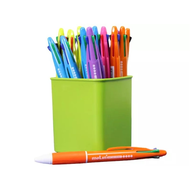 Stylos Rétractables 4 Couleurs Molin - Pack de 25 - Pointe Moyenne