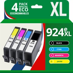 ✅ Pack compatible HP 924e XL, 4 cartouches couleur pack en stock