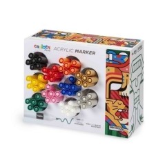 ✅ Présentoir Carioca Plus avec 60 marqueurs acryliques - 10 couleurs couleur Surtido en stock