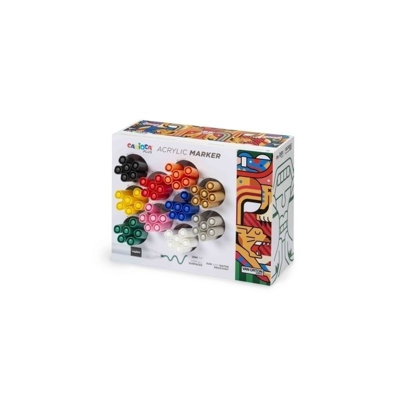 Présentoir Carioca Plus avec 60 marqueurs acryliques - 10 couleurs