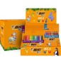Bic Kids Présentoir de 12 Paquets de 12 Feutres Couleur + 12 Paquets de 12 Crayons de Couleur Evolution Stripes - Couleurs